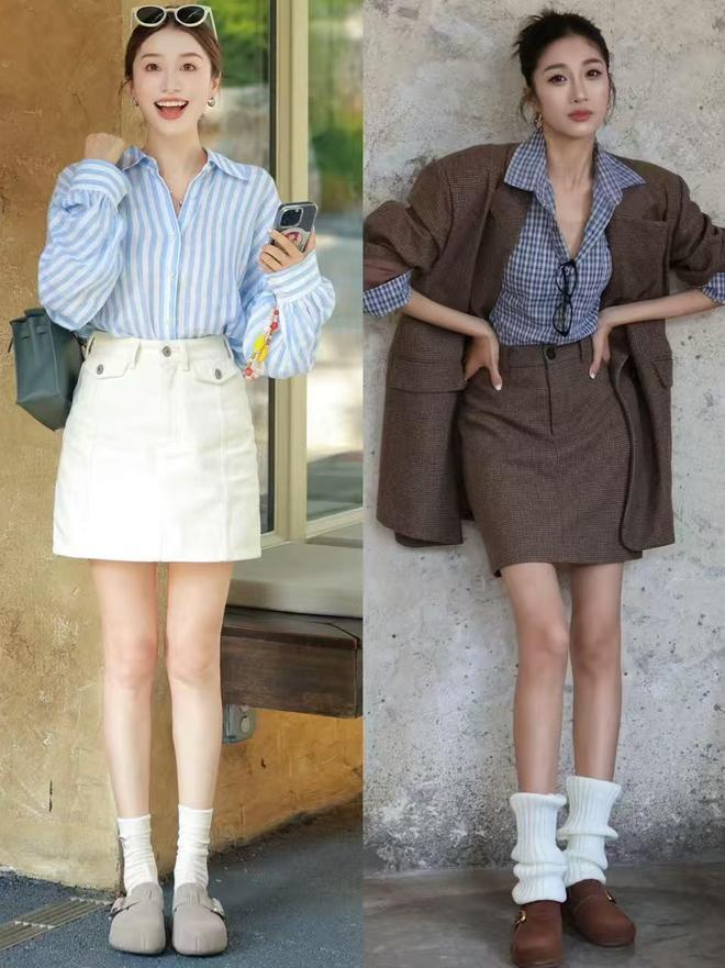 降温后才发现：满大街都是“裙子+运动鞋”时髦又有女人味真美(图6)