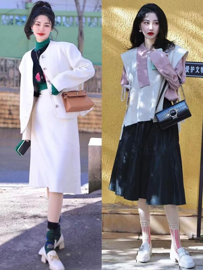 降温后才发现：满大街都是“裙子+运动鞋”时髦又有女人味真美(图7)