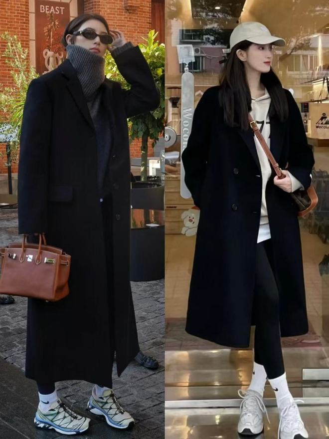中年女人穿运动鞋时尽量不要配大衣、羽绒服换成这些会更时尚(图3)