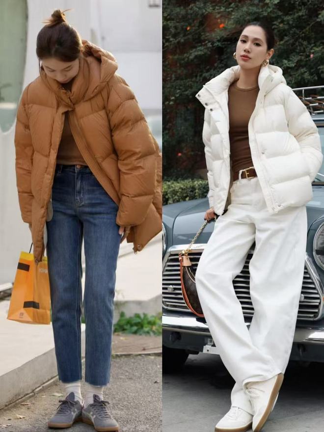 果然羽绒还是和“运动鞋”最合拍！这样穿有风度又有温度真美(图10)