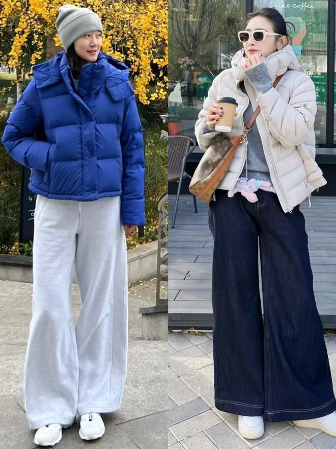 果然羽绒还是和“运动鞋”最合拍！这样穿有风度又有温度真美(图9)